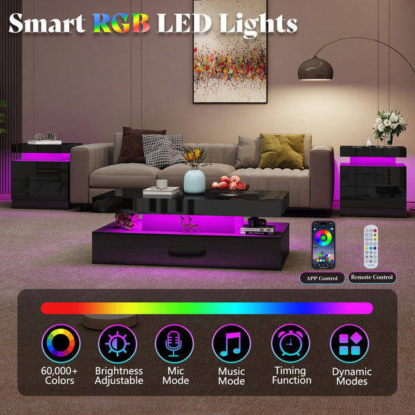 LED Coffee Table with Storage