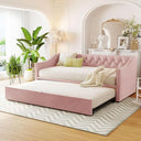 Twin Velvet Daybed with Pop-Up Trundle