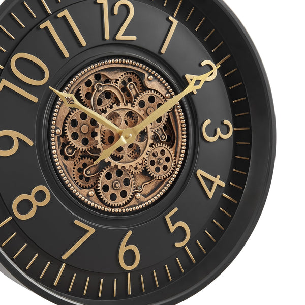 Moving Gear Wall Clock with Roman Numerals – Modern Analog Decor