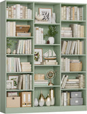 Triple Wide 6-Tier Bookshelf with 17 Open Display Shelves, 74" Tall