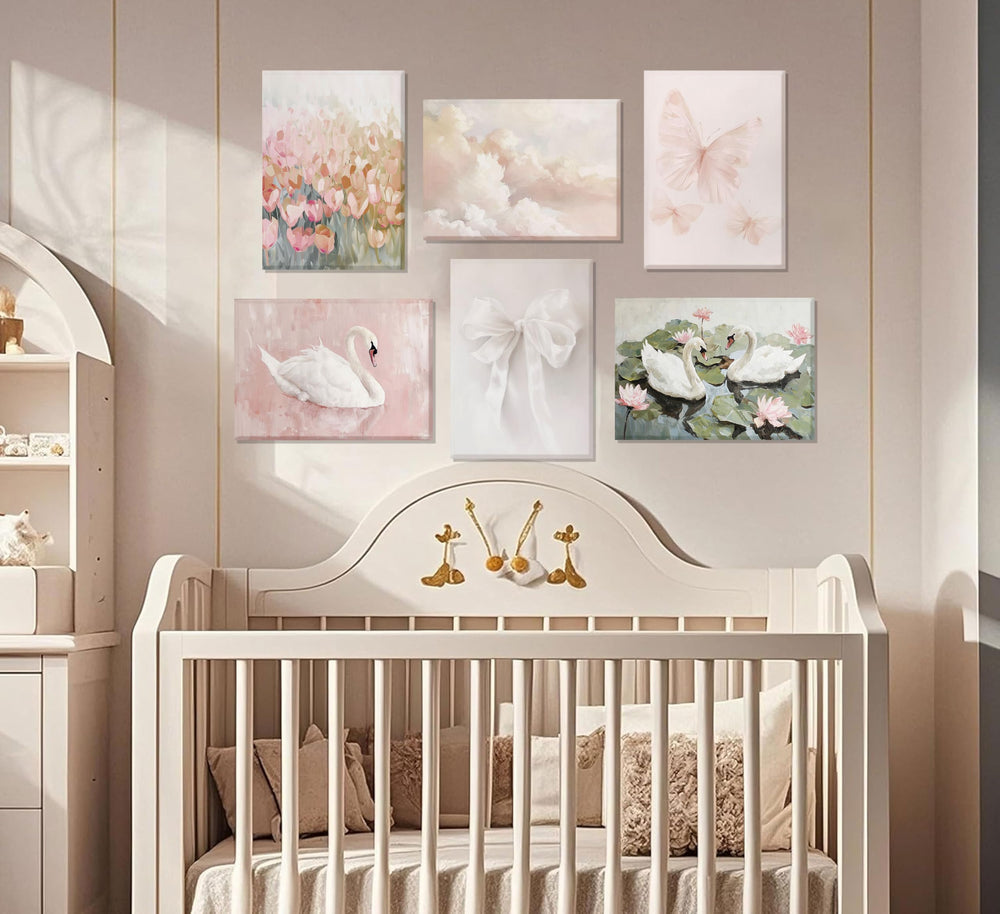 Coquette Wall Art Set of 6 – Pink Canvas Prints & Posters