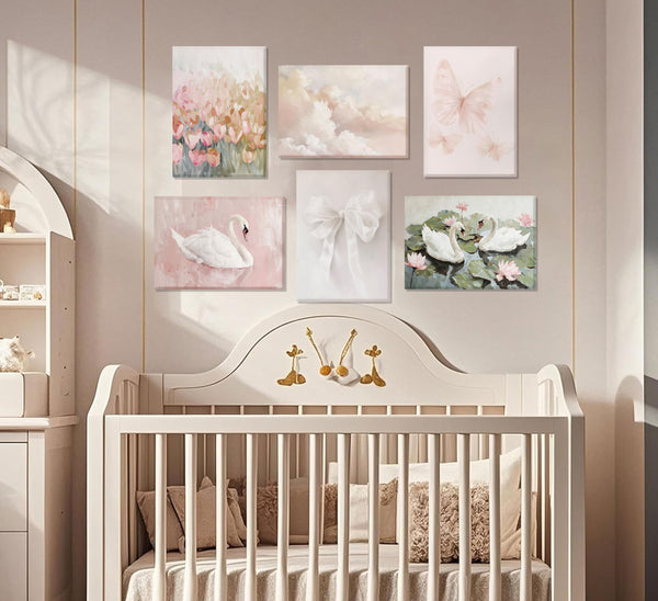 Coquette Wall Art Set of 6 – Pink Canvas Prints & Posters