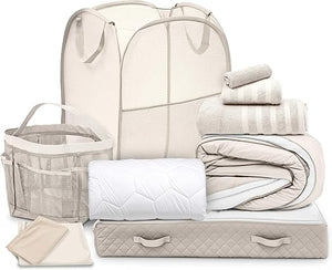 Twin XL Dorm Room Complete Bedding & Organizer Set