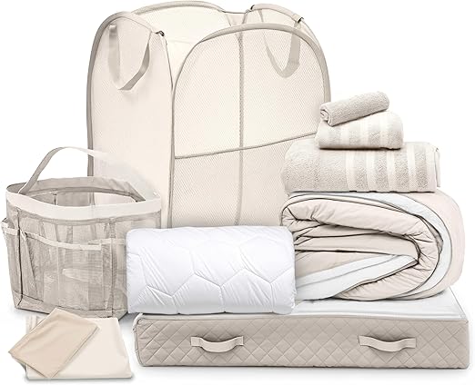 Twin XL Dorm Room Complete Bedding & Organizer Set