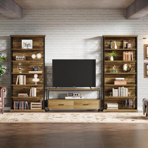 6-Tier Industrial Bookcase Set of 2, 73" Tall