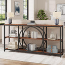 70.9" 3-Tier Console Table | Metal Frame & Wood Shelves