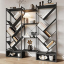 Triple 6-Tier Industrial Tree Bookshelf – 24 Open Shelves