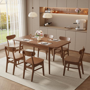 Solid Wood Extendable Dining Table – Seats 4 to 8