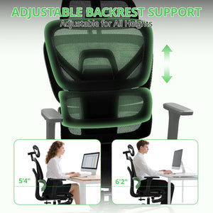 Ergonomic Mesh Office Chair with Footrest & 135° Recline