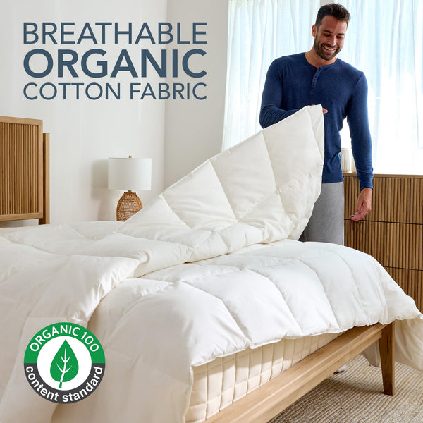 Organic Cotton Down Duvet Insert – 750 Fill Power, All Season