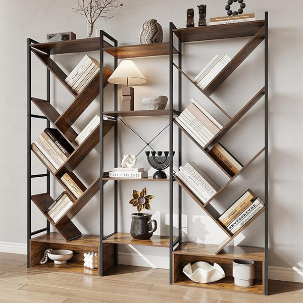 Tree Bookshelf 24-Shelf Industrial Bookcase