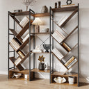 Triple 6-Tier Industrial Tree Bookshelf – 24 Open Shelves