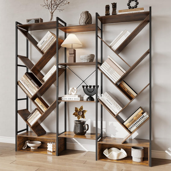 5-Tier Tree Bookshelf with 24 Open Shelves