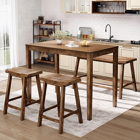 Counter Height Dining Table Set for 4 with Bench