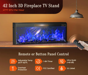 70" Fireplace TV Stand with 42" Electric Fireplace