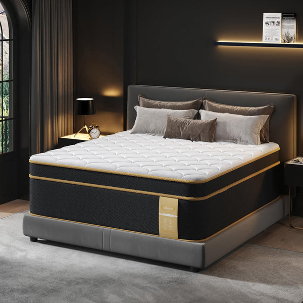 California King Gel Memory Foam Hybrid Mattress – 12 & 14 Inch, Pocket Spring, Pressure Relief