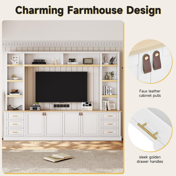 102.3" Farmhouse Entertainment Center TV Stand