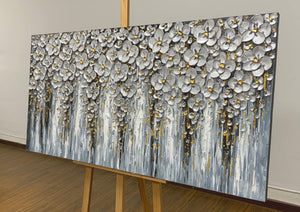 Abstract Floral Canvas Wall Art – Hand-Painted Acrylic Painting