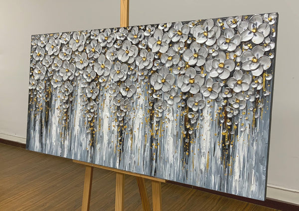 Abstract Floral Canvas Wall Art – Hand-Painted Acrylic Painting