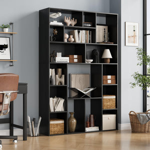 6-Shelf Open Bookcase, 71" H Freestanding Display Storage