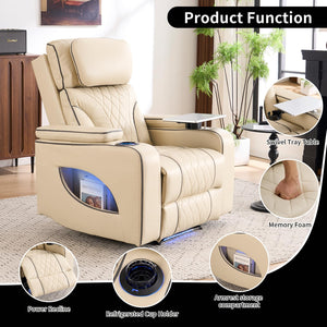 Electric Power Recliner Chair with Massage, Heating & Cooling Cup Holder