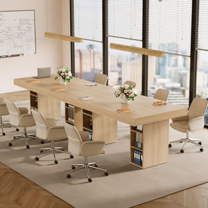 Executive Desk with Cabinet Storage & Metal Frame