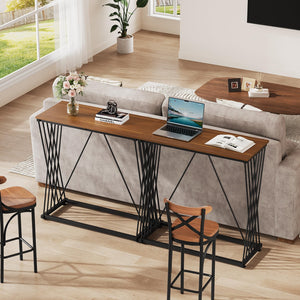 36" Rectangular Bar Table with Wood Grain Top