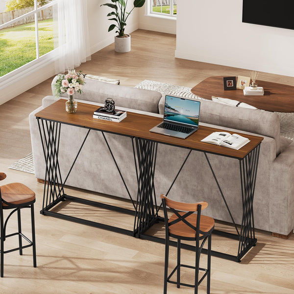 36" Rectangular Bar Table with Wood Grain Top