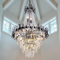 Black Crystal Chandelier – French Empire Style, 31 Inch