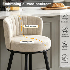 Swivel Bar Stools with Back & Footrest