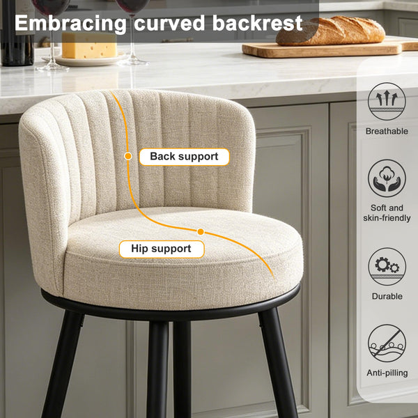 Swivel Bar Stools with Back & Footrest