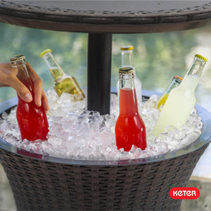 Outdoor Pop-Up Bar Table with Built-In Cooler