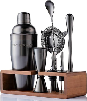 7-Piece Cocktail Shaker Set with Bamboo Stand
