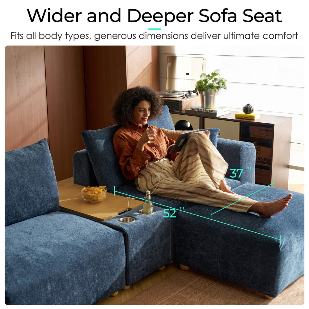 91" Chenille Sectional Loveseat Sofa
