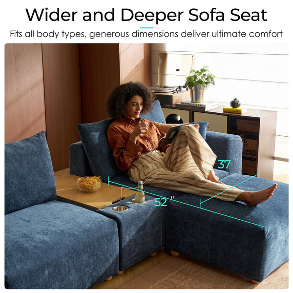 91" Chenille Sectional Loveseat Sofa