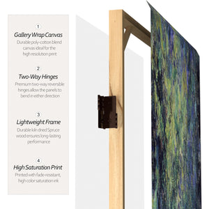 4-Panel Canvas Room Divider with Monet Art Print