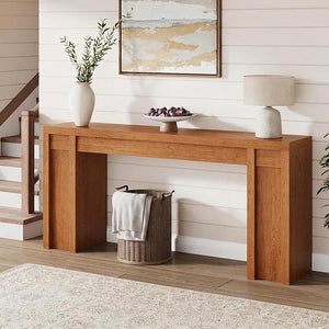 Garvee 70.9-Inch Entryway Table, Wooden Farmhouse Console Table, Thick Sofa Table Behind Couch Table, Long Console Tables for Entryway Living Room, Walnut