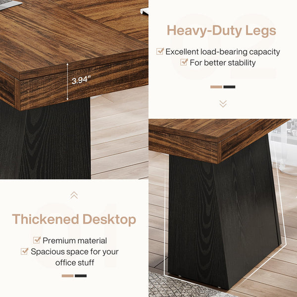 55-Inch Double Pedestal Executive Desk