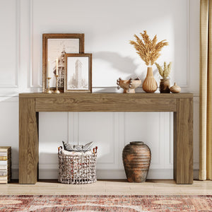 59-Inch Farmhouse Console Sofa Table with Vertical Slat Legs