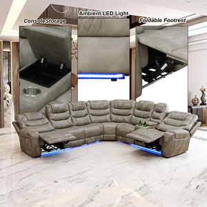 Power Reclining Sectional Sofa with USB Ports & Storage