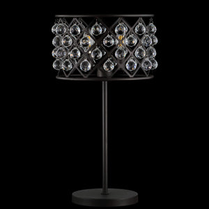 22.5" Oil Rubbed Bronze 2-Light Crystal and Iron Table Lamp