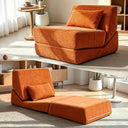 Convertible Memory Foam Sleeper Chair with Lumbar Pillow