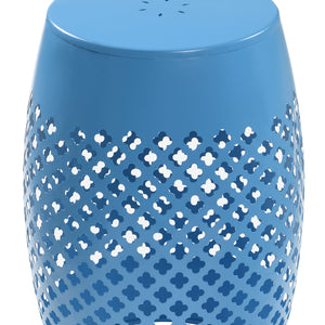 Lace-Cut Iron Drum Side Table