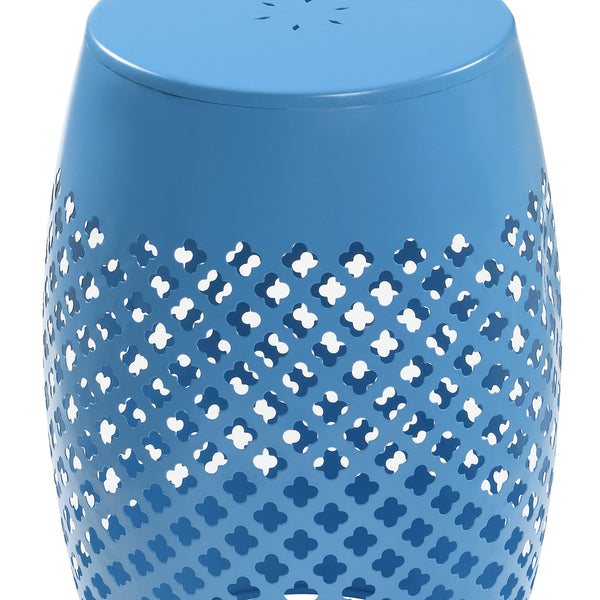 Lace-Cut Iron Drum Side Table