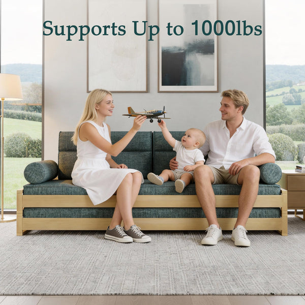 Convertible Sleeper Sofa Bed with Wood Frame