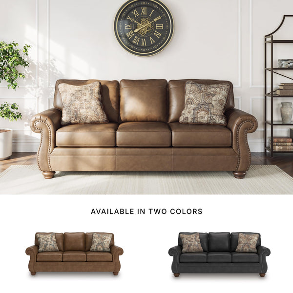 Queen Faux Leather Sofa Sleeper with Memory Foam Mattress