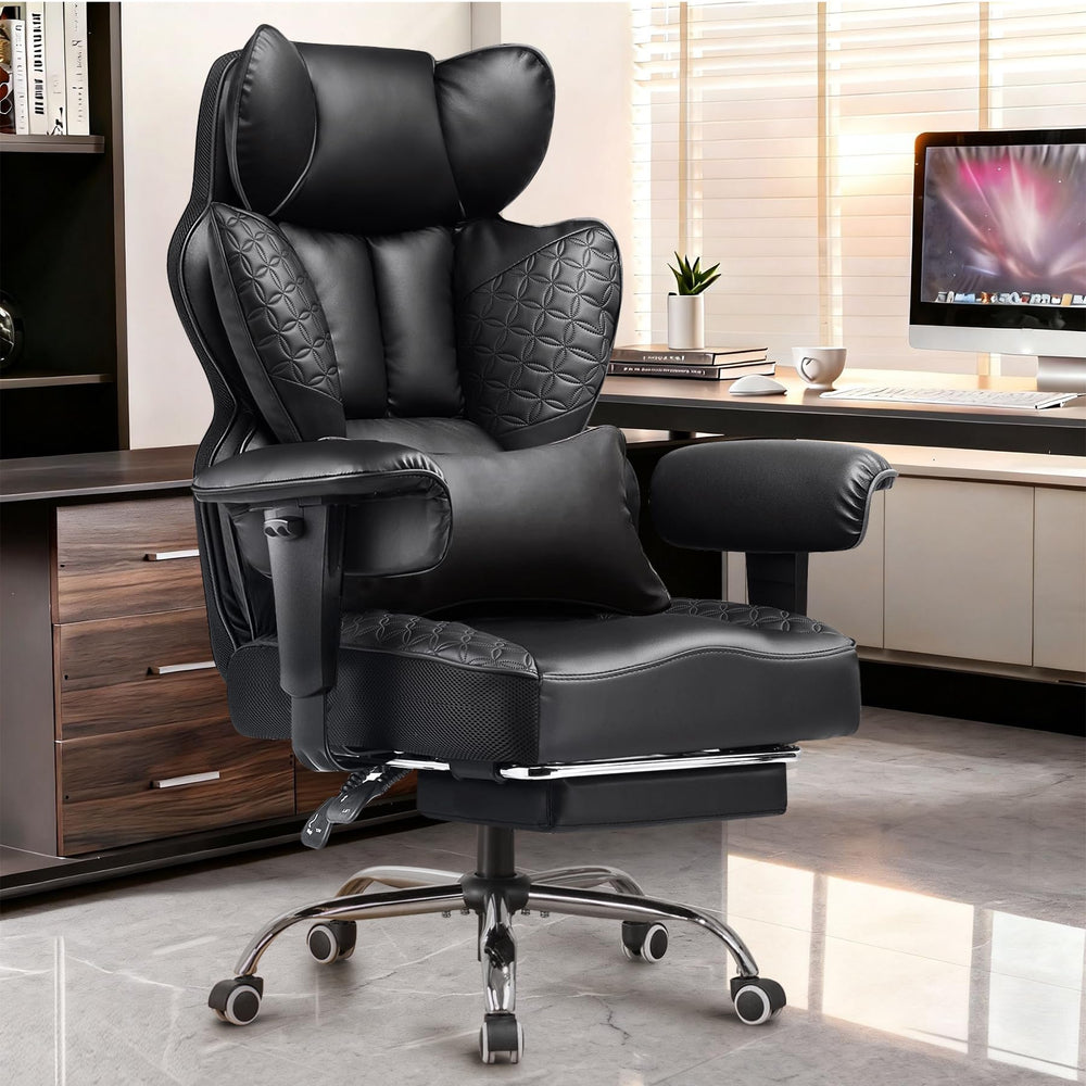 High-Back Ergonomic Office Chair – Reclining, Footrest & Pocket Spring Lumbar Support