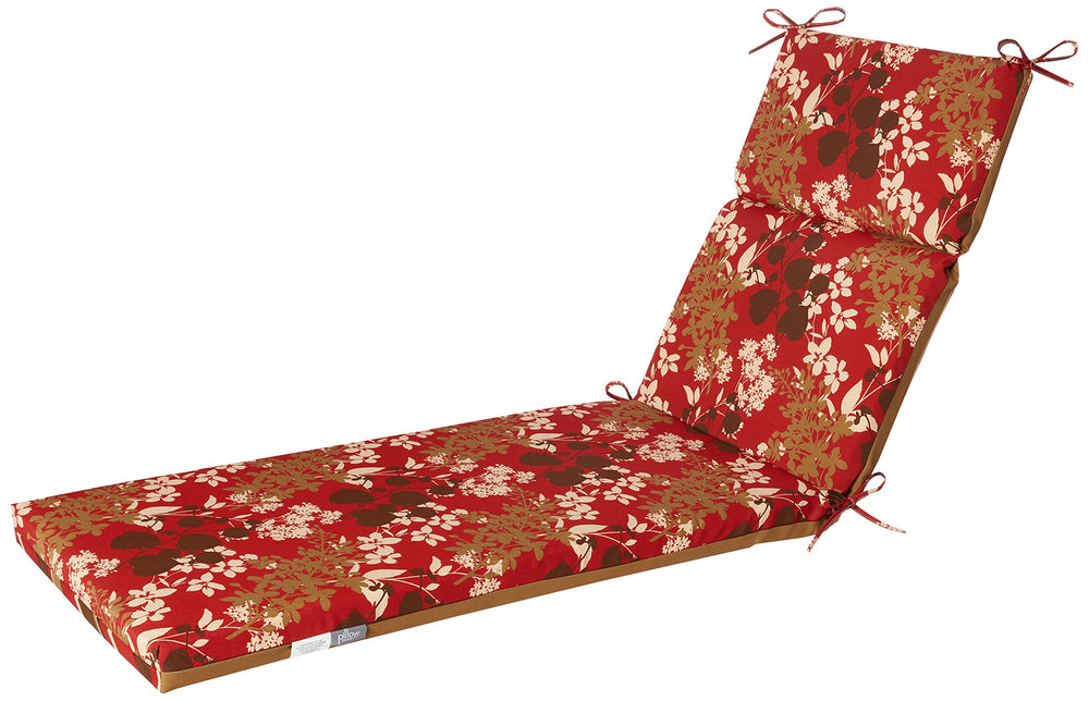 Reversible Floral Stripe Chaise Lounge Cushion – Indoor Outdoor, Weather & Fade Resistant