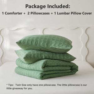 Cotton Waffle Weave Comforter Set – 3-Piece Bedding Set
