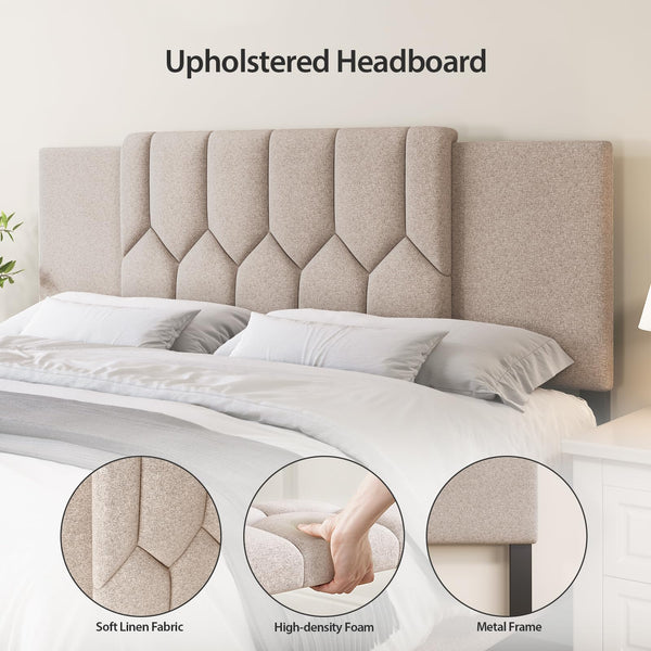 Adjustable Upholstered Tufted Headboard – Full/Queen/King